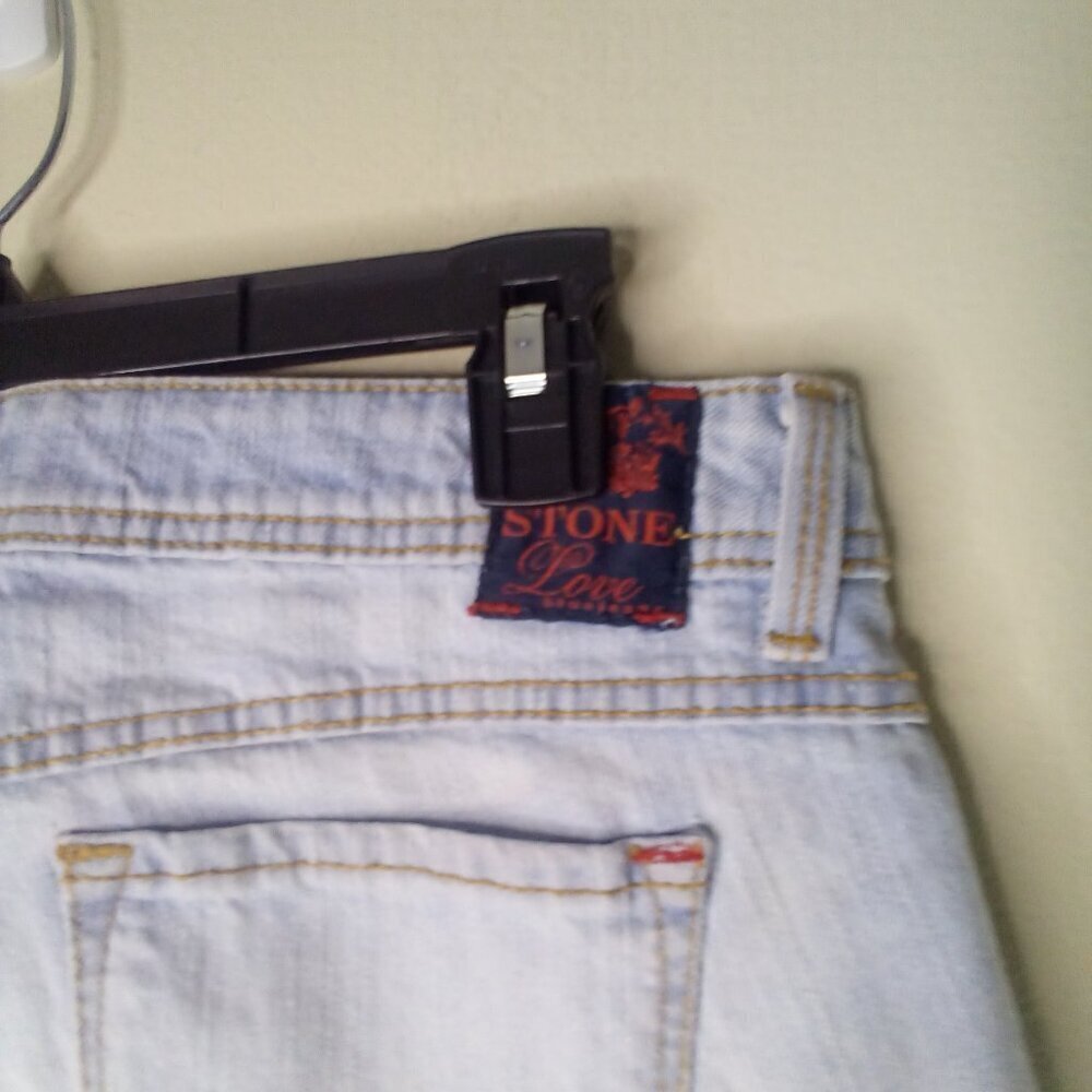 Stone Love Blue Jeans Shorts Juniors 9 Cheeky Light Wash Blue - Picture 14 of 14